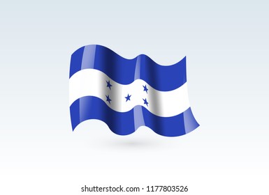 Vector of waving honduras flag, isolated flag icon. independence day or national day flag symbol.