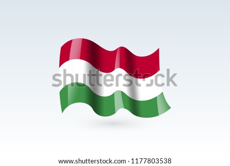Vector of waving Hungary flag, isolated flag icon. independence day or national day flag symbol.