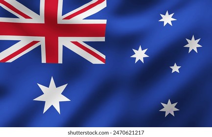 Vector Waving National Flag of Australia