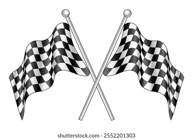 Vector waving race checkered flag