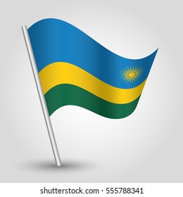 Vector Waving Simple Triangle Rwandan Flag Stock Vector (Royalty Free ...