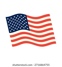 Vector ondeando la bandera de Estados Unidos. Ondeando el Vector de la bandera americana. Bandera nacional ondeando Vector de los Estados Unidos.