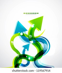 Vector wavy arrows abstract background