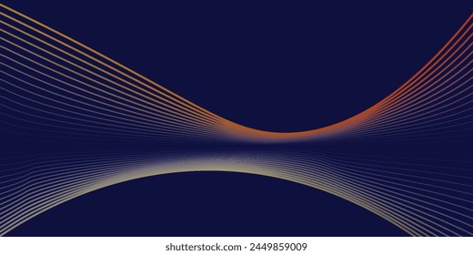 Vector wavy background. Abstract blue lines on white backdrop. Editable stroke