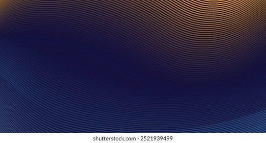 Vector wavy background. Abstract blue lines on white backdrop. Editable stroke	