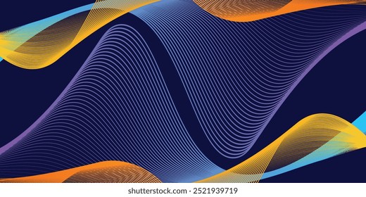 Fundo ondulado do vetor. Linhas azuis abstratas no fundo branco. Traçado editável
