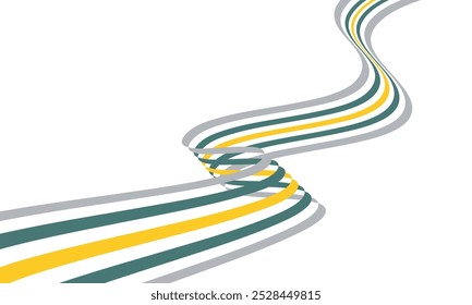 Vector wavy background. Abstract lines on color backdrop. technology stripe curved waves background. Stripe flag waves style.