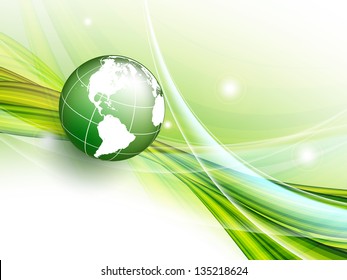 vector wavy background with copy space and globe. eps10