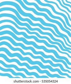 Vector wavy blue hand drawn lines