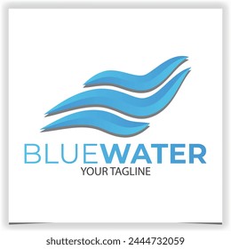 Vector Wavy blue logo design template