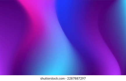 Vector Wavy Blurred Gradient Background. Neon-colored abstract wallpaper for graphic design templates