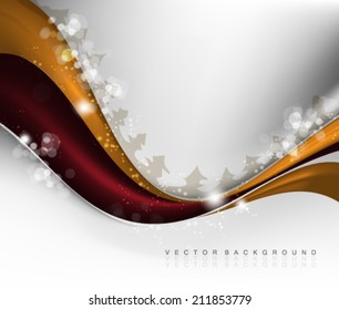 Vector Wavy Elegant Christmas Background