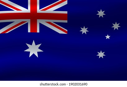 Vector wavy flag of Australia.