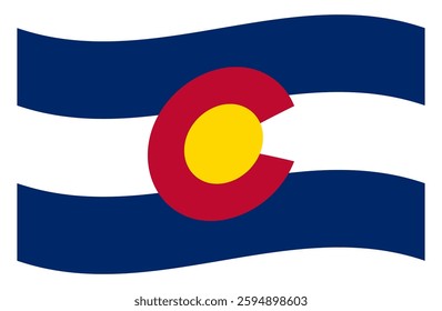 Vector Wavy Flag of Colorado