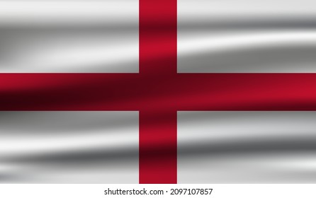 Vector wavy flag of England.