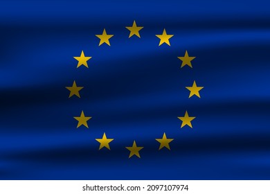 Bandera ondulada vectorial de la Unión Europea.