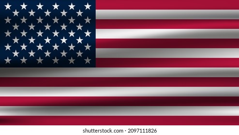 Vector wavy flag of USA.
