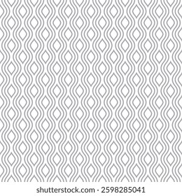 Vector wavy geometric diagonal fabric with seamless texture. Grey white background.