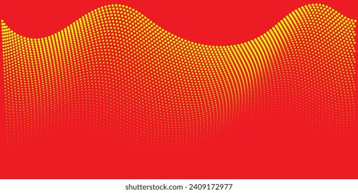 vector wavy halftone effect with yellow color