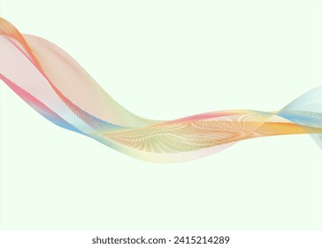 Vector wavy line background, Abstract colorful wavy line background