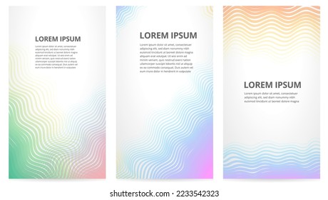Vector wavy Line illustration of bright color abstract pattern background with line gradient texture for minimal dynamic cover and social media design. Blue, pink, yellow, magenta poster template