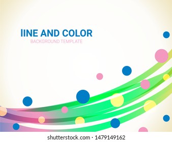 Vector wavy lines and dots background. Abstract design element for poster or banner