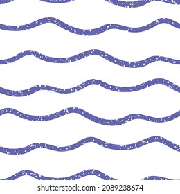 Vector wavy lines pattern background. Seamless hand drawn backdrop perwinkle purple violet with white terrazzo texture. Uneven line design All over print modern repeat for wellness, wellbeing concept