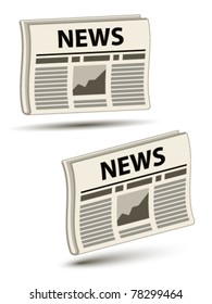 vector wavy newspaper icons