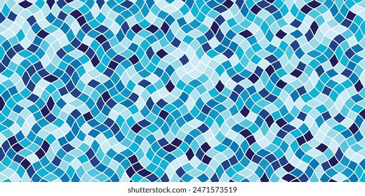 Vector wavy seamless geometrical pattern. Floor tile, wallpaper, texture map for games, page fill, Mediterranean terrazzo mosaic style. retro pattern of geometric shapes. medieval street pavement