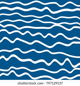 Vector wavy stripes background thin hand drawn. Uneven waves vector pattern striped abstract