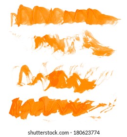 Vector wavy texture orange paint strokes drawn manually 1