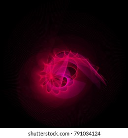 Vector Wavy Twirl Annular Cardioid Rosette - Graphic Element - Generative Art  
