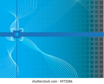 Vector - Wavy wireframe mesh on a retro background. For background use, concept: digital age.
