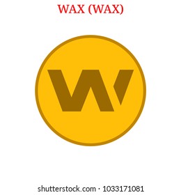 Vector WAX (WAX) digital cryptocurrency logo. WAX (WAX) icon. Vector illustration isolated on white background.