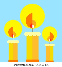 vector wax illustration fire candle flame candlelight