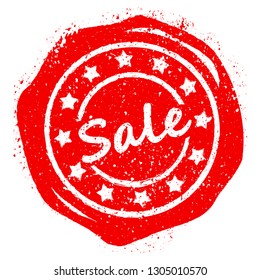 Vector wax seal grunge stamp style- Sale