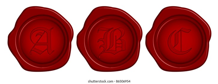 Vector wax seal with letter