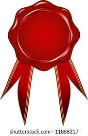 vector wax seal with a ribbon