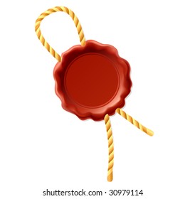 Sello de cera vectorial con cuerda