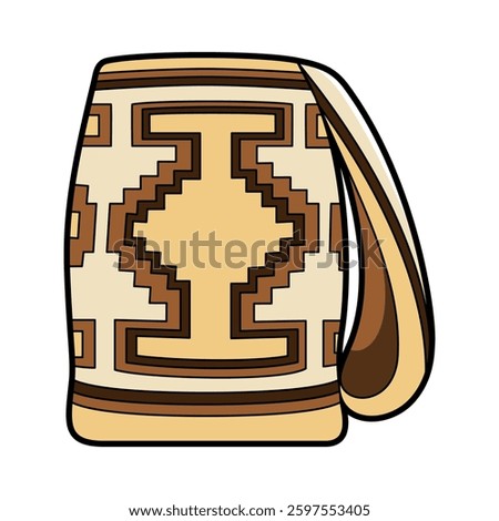 Vector Wayuu Backpack Traditional Colombian Illustration Isolated