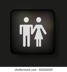 Vector wc icon on black. Eps10
