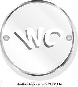 vector wc icon, web button isolated on white