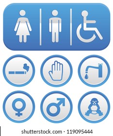 Vector wc sign - abstract icons in blue color
