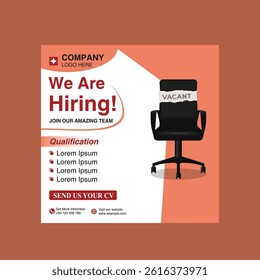 vector we are hiring announcement template design 