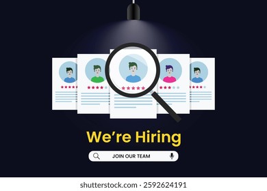 vector we are hiring banner design
