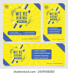 Vector We are hiring banner with megaphone flat illustration