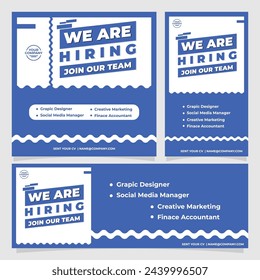 Vector We are hiring banner with megaphone flat illustration