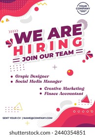 Vector We are hiring banner with megaphone flat illustration