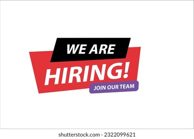 Vector we are hiring banner. hiring recruitment design. we are hiring join our team announcement
