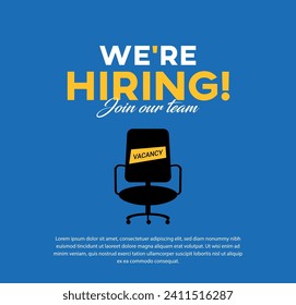 Vector we are hiring banner. Hiring recruitment design. We are hiring join our team announcement